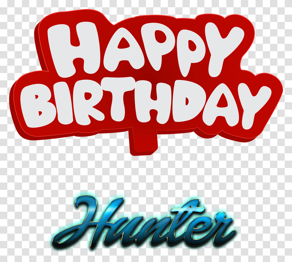 Hunter Happy Birthday Name Logo Happy Birthday Isaac, Light, Alphabet, Label Transparent Png