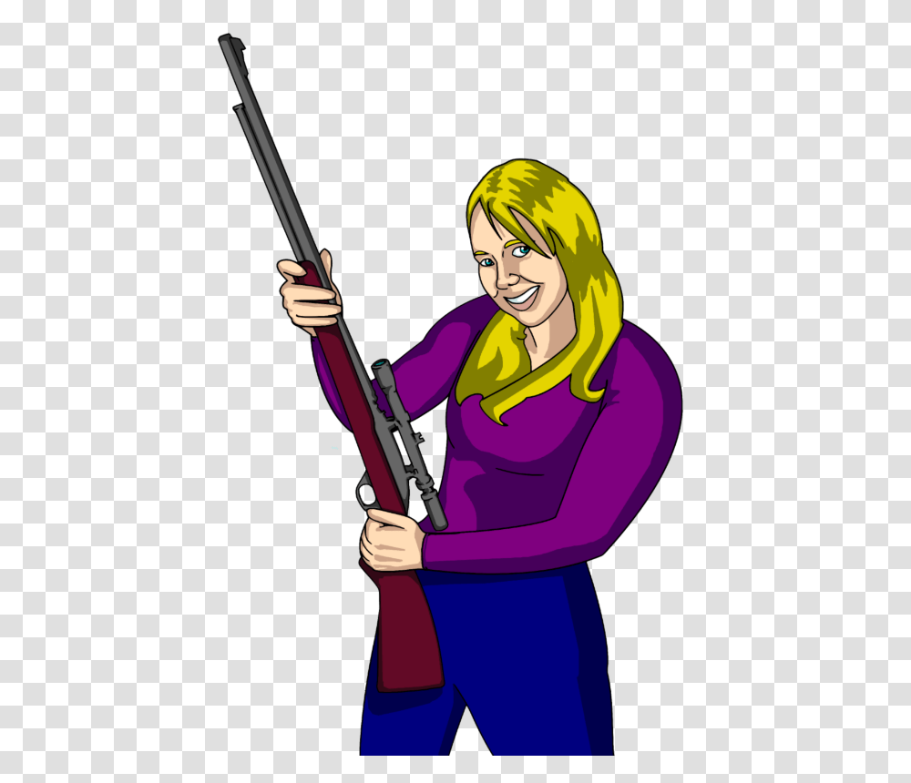 Hunting Rifle Clipart, Person, Female, Oboe, Musical Instrument Transparent Png