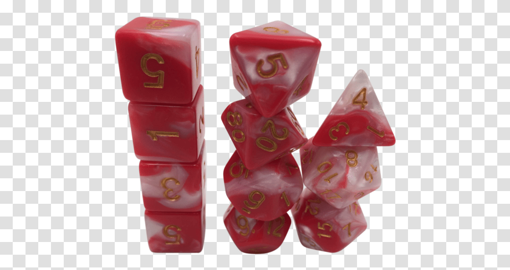 Huntress Red And White Swirl Color With Gold Numbers, Game, Dice, Toy Transparent Png