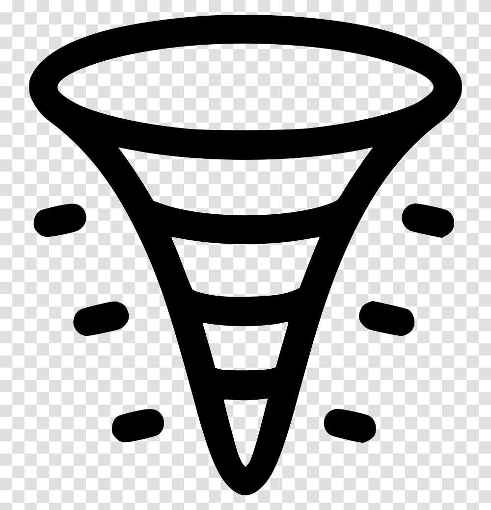 Hurricane Symbol Funnel Clipart Black And White, Lighting, Stencil Transparent Png