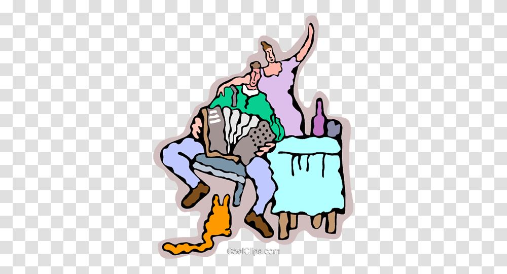 Husband And Wife Singing With Accordion Royalty Free Vector Clip, Animal, Waterfowl Transparent Png