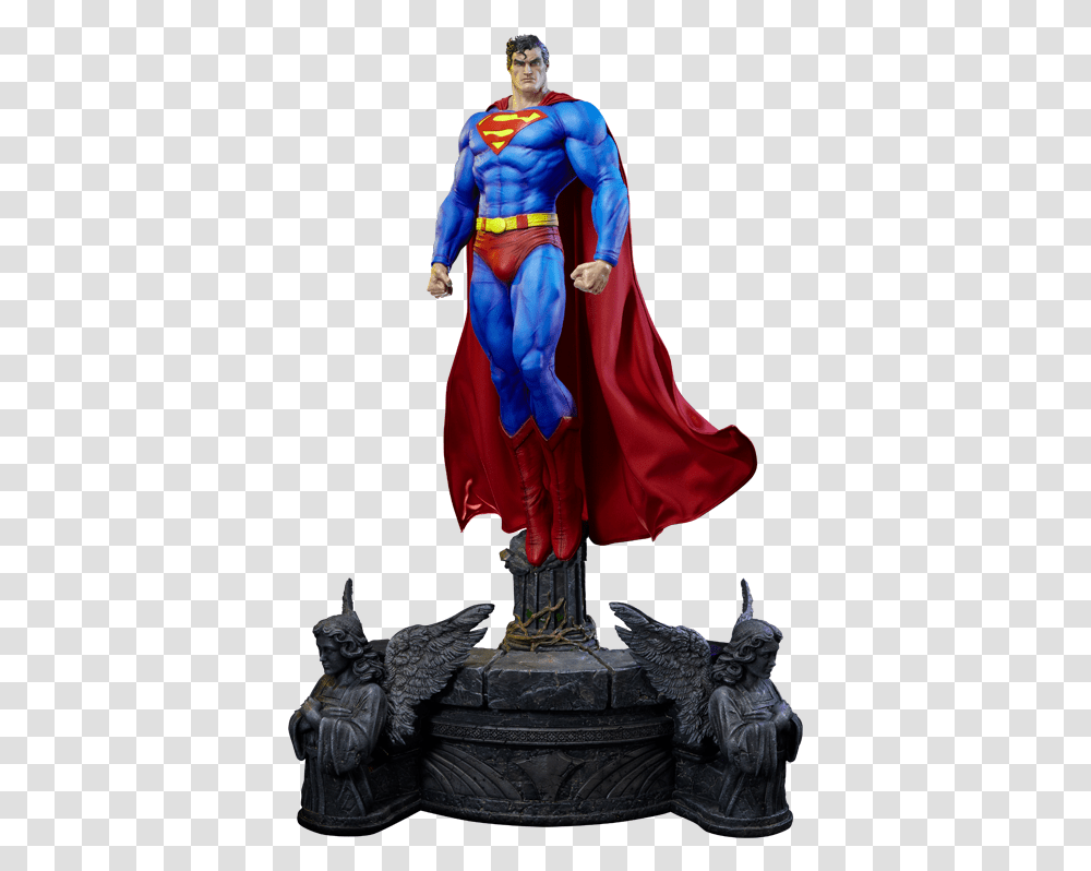 Hush Superman Statue Prine, Cape, Costume, Person Transparent Png