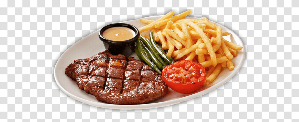 Husker Steak House Beefsteak, Fries, Food, Dish, Meal Transparent Png