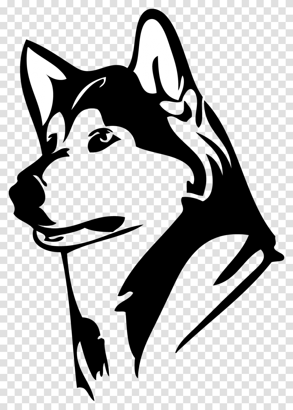 Husky Clipart Black And White, Stencil Transparent Png