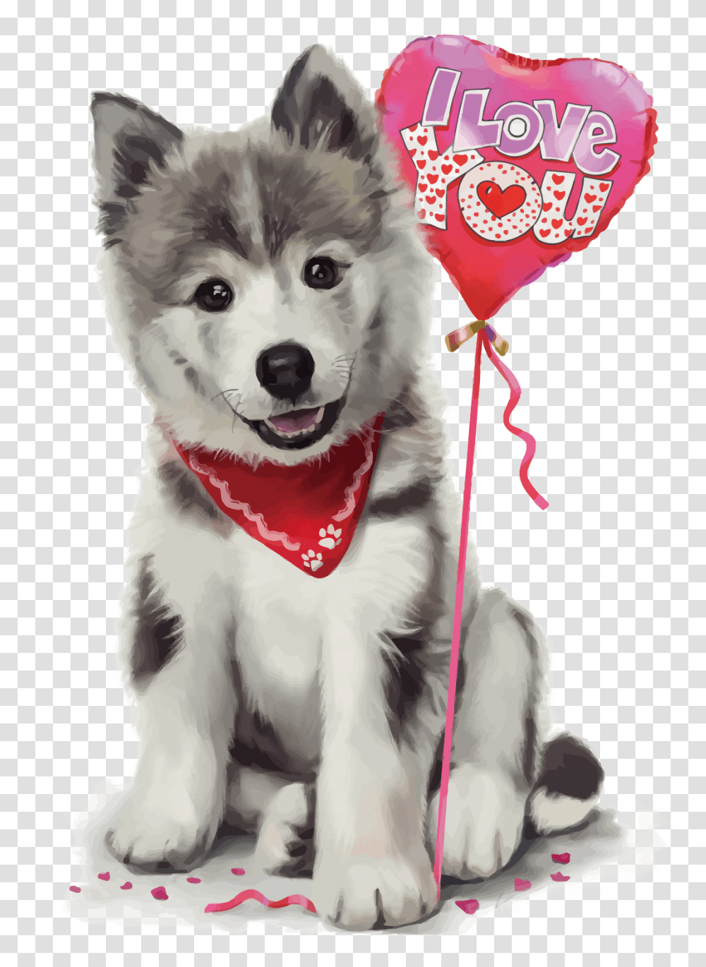 Husky Puppy With Heart Image Husky Love, Clothing, Apparel, Dog, Pet Transparent Png