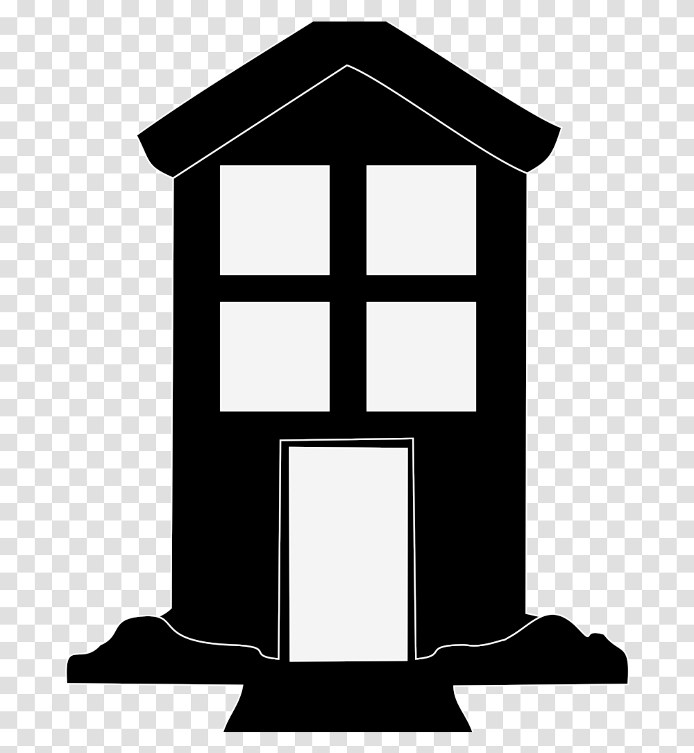 Hut House Black Icon Image Neighbour Houses Clipart Black And White, Stencil, Window, Picture Window, Silhouette Transparent Png