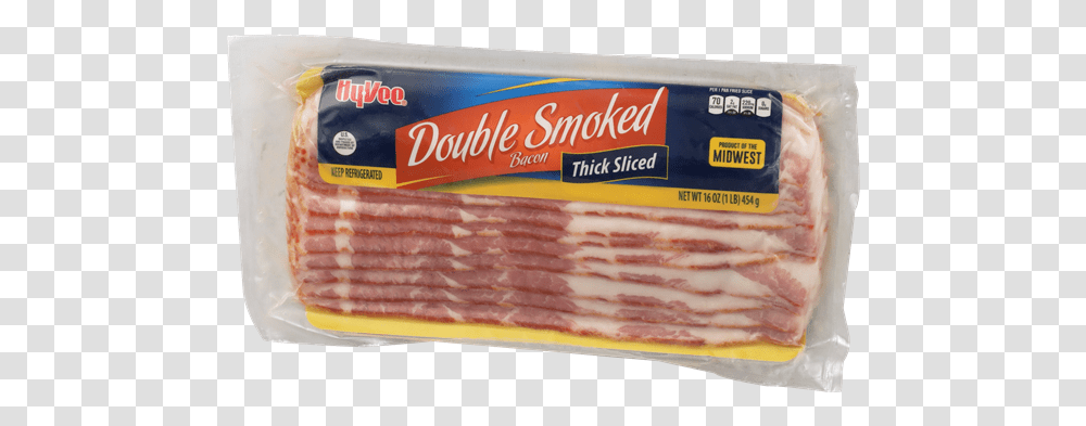 Hy Vee Double Smoked Thick Sliced Bacon Hyvee Aisles Turkey Bacon, Pork, Food, Hot Dog Transparent Png
