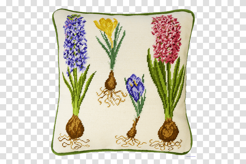 Hyacinth Cross Stitch, Pillow, Cushion, Rug, Embroidery Transparent Png