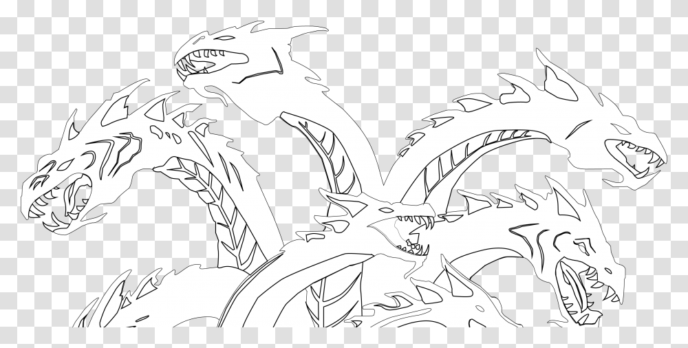 Hydra Black And White, Dragon Transparent Png