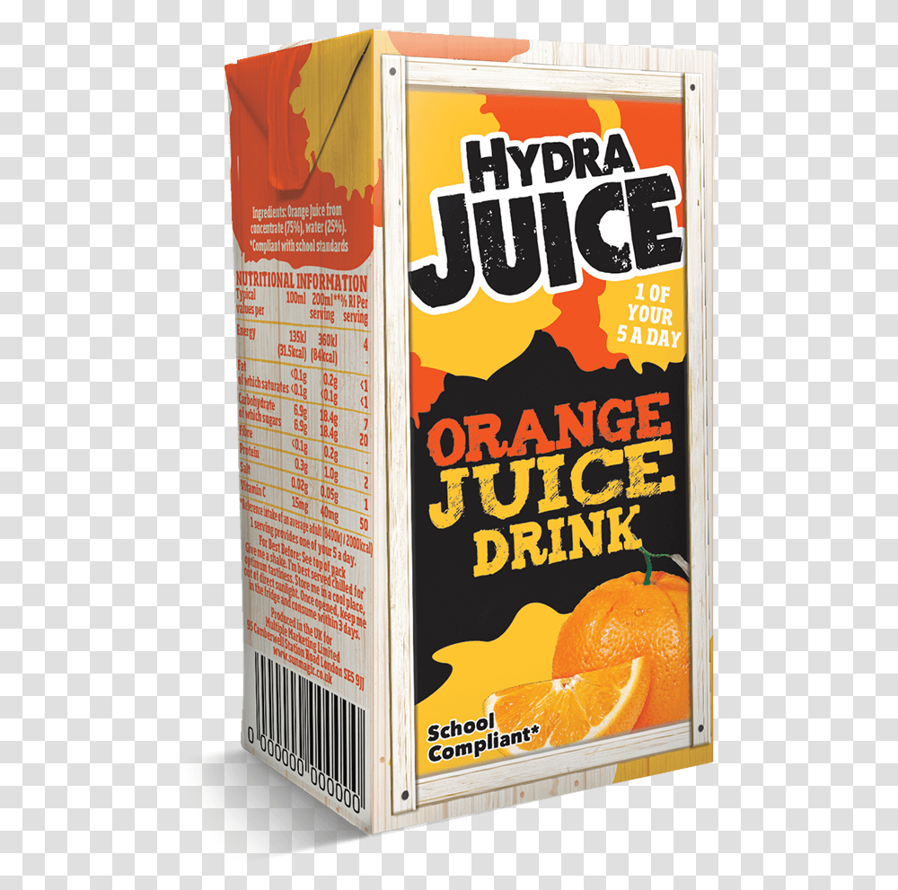 Hydra Juice 200ml 75 Orange Drink Sunmagic Orange, Beverage, Orange Juice, Plant, Citrus Fruit Transparent Png