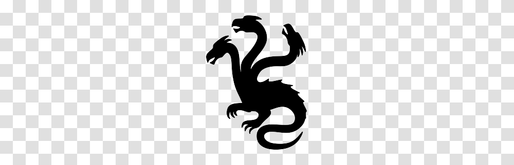 Hydra Silhouette Free Cricut Silhouette, Dragon, Stencil Transparent Png