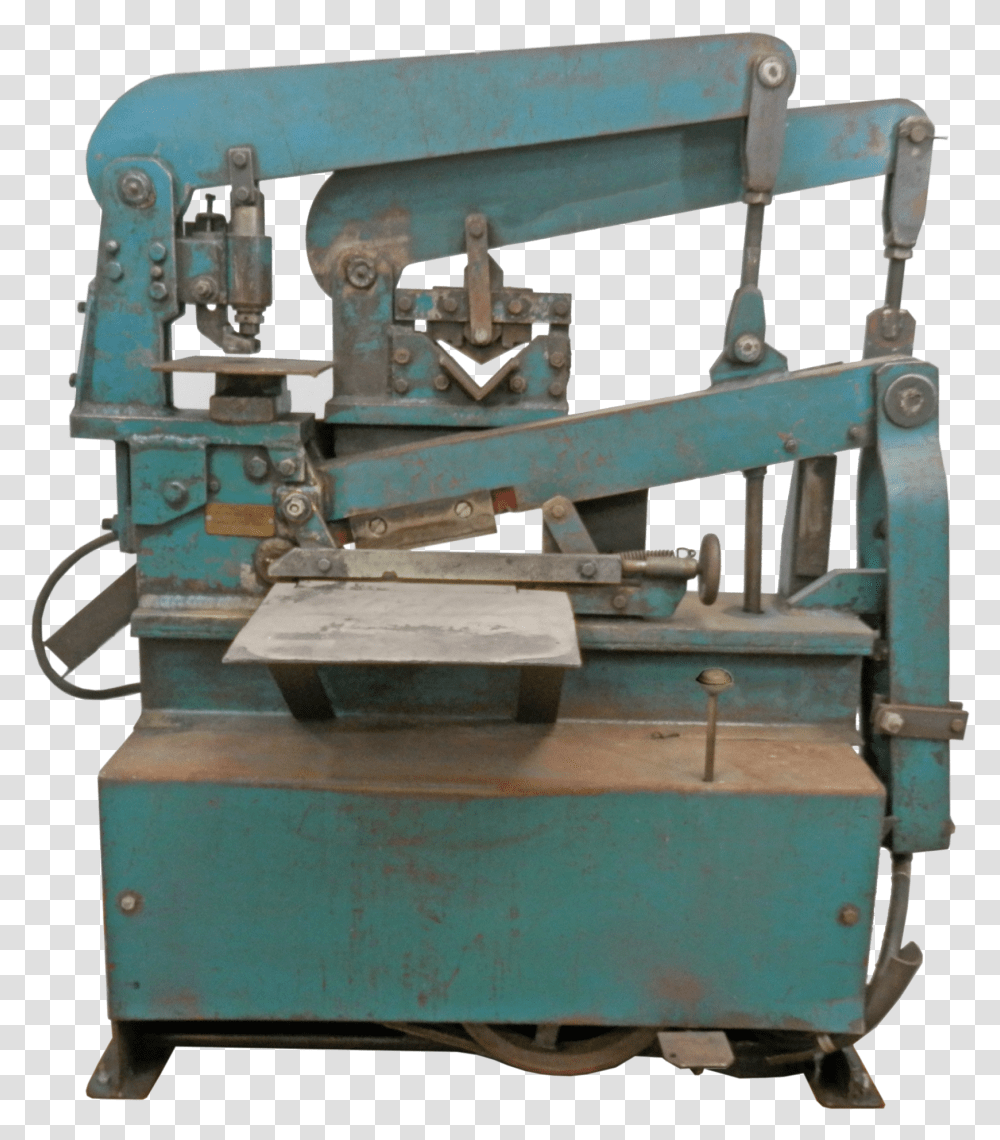 Hydraulic Ironworker Machine Old, Lathe, Vise, Motor, Rotor Transparent Png
