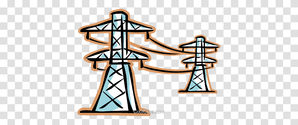 Hydro Lines Clipart, Cross, Cable, Electric Transmission Tower Transparent Png