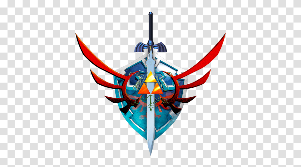 Hylian Shield Master Sword, Bow, Emblem, Weapon Transparent Png