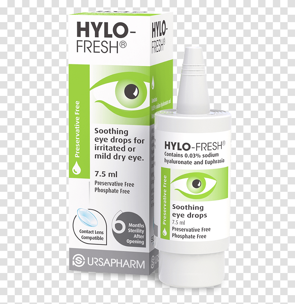 Hylo Fresh Pack And Comod Bottle Hylo Fresh Eye Drops, Cosmetics, Milk, Beverage, Drink Transparent Png