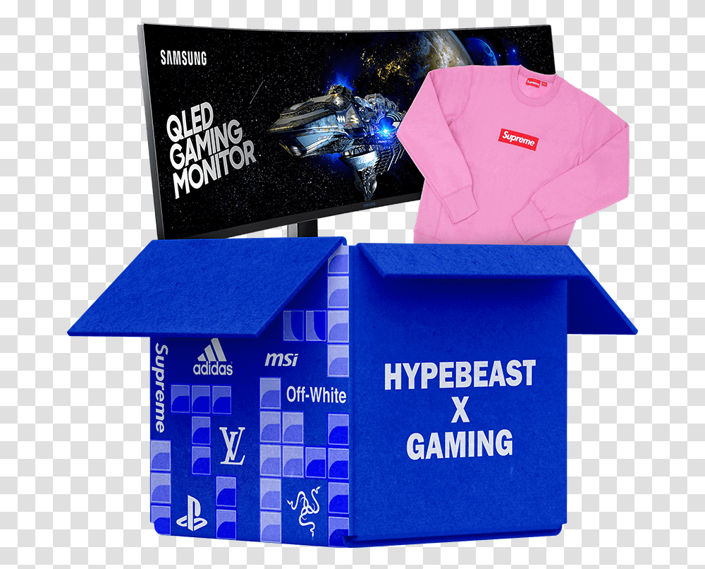 Hypebeast X Gaming Blind Box Supreme, Text, Carton, Cardboard, Crowd Transparent Png