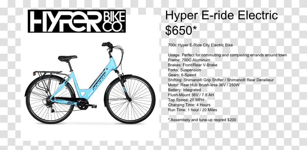Hyper Ebike, Bicycle, Vehicle, Transportation, Wheel Transparent Png