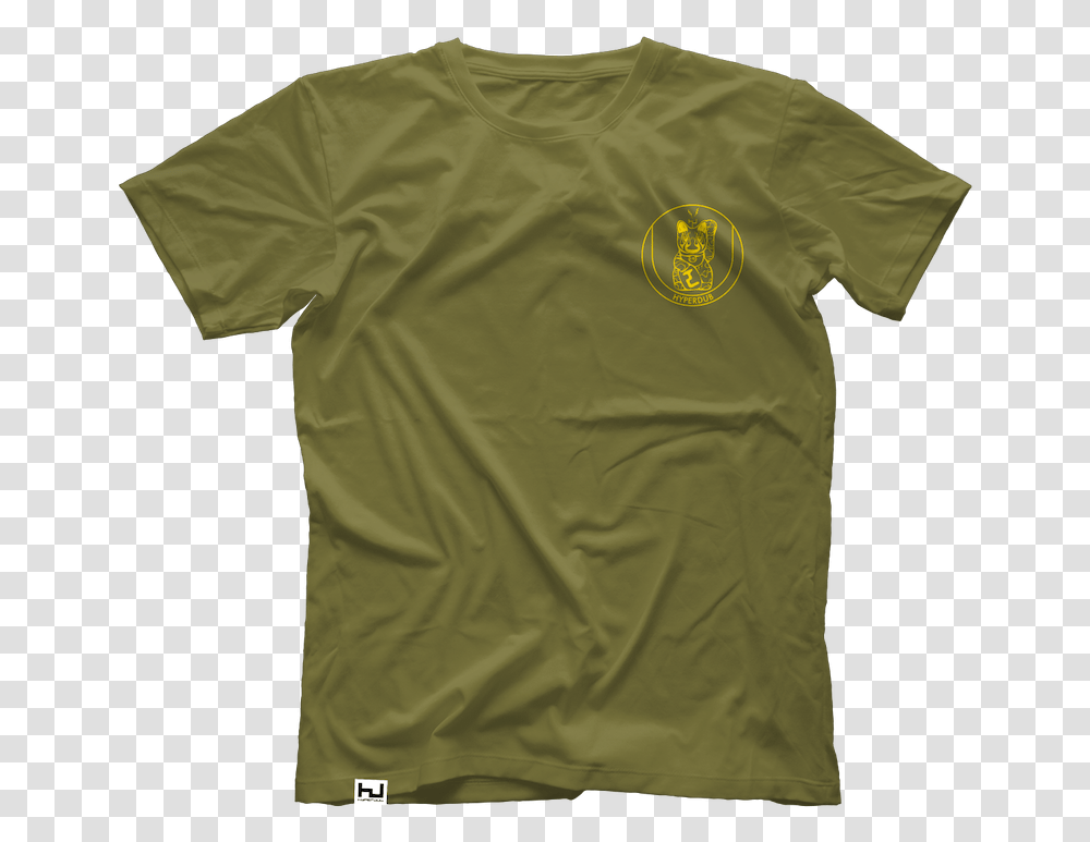 Hyperdub Army Shirt Yellow Third Ear Cat Logo Active Shirt, Clothing, Apparel, T-Shirt, Jersey Transparent Png