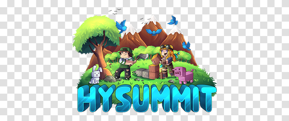 Hysummit Survival Creative Minecraft Server Logo Survival, Graphics, Art, Person, Crowd Transparent Png