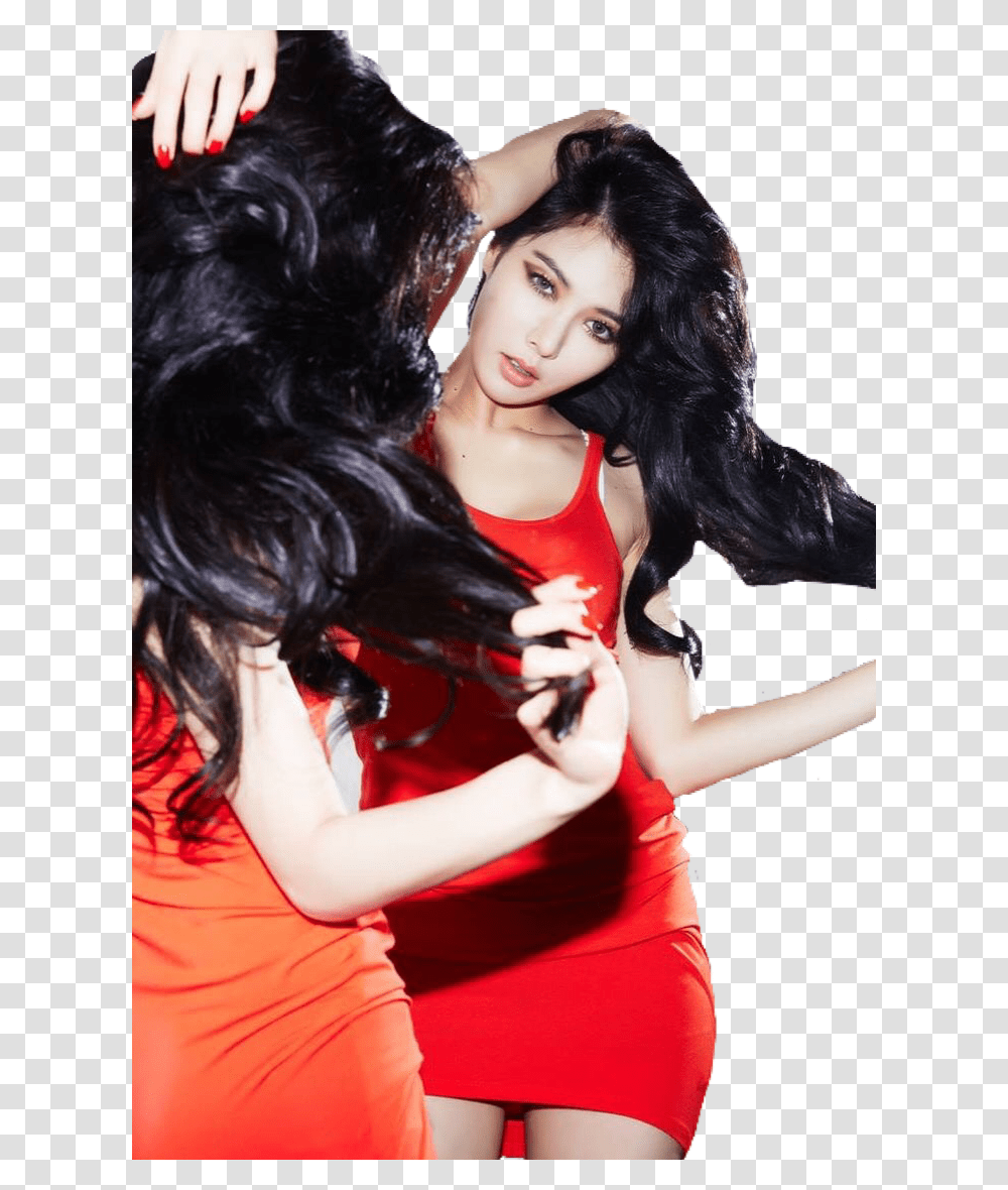 Hyuna A Talk Hyuna In Red, Dance Pose, Leisure Activities, Person, Hair Transparent Png