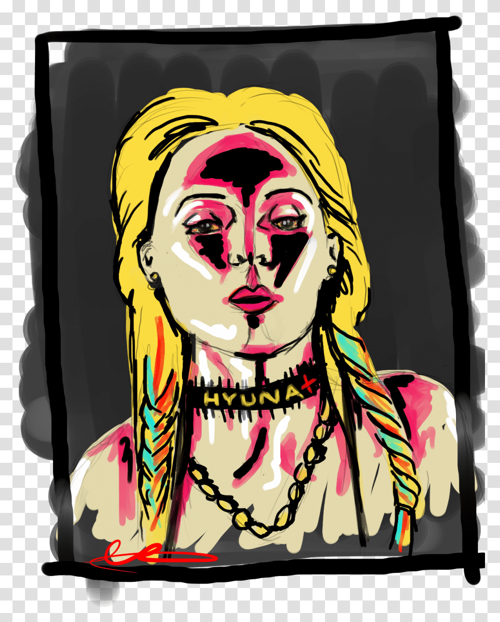 Hyuna Andy Warhol Inspired Illustration, Person, Label Transparent Png