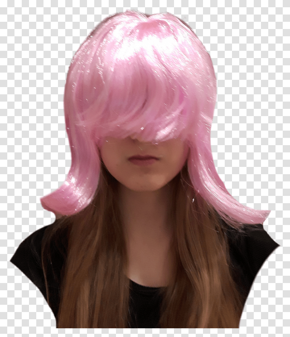 Hz Hipall Zone Pink Hair Noface Sticker Doll, Wig, Person, Human Transparent Png