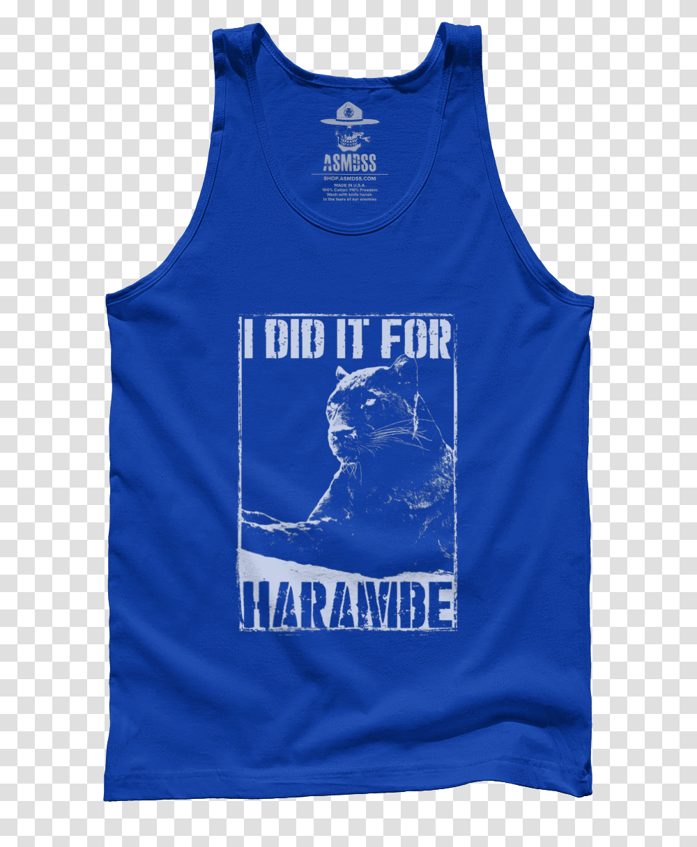 I Did It For Harambe Jpeg, Clothing, Apparel, Tank Top, Text Transparent Png