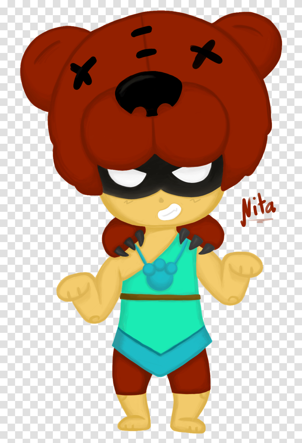 I Draw Nita From Brawl Stars Game Uwufirst Time Drawing Perry Phineas Y Ferb Gif, Toy, Elf, Face, Mascot Transparent Png