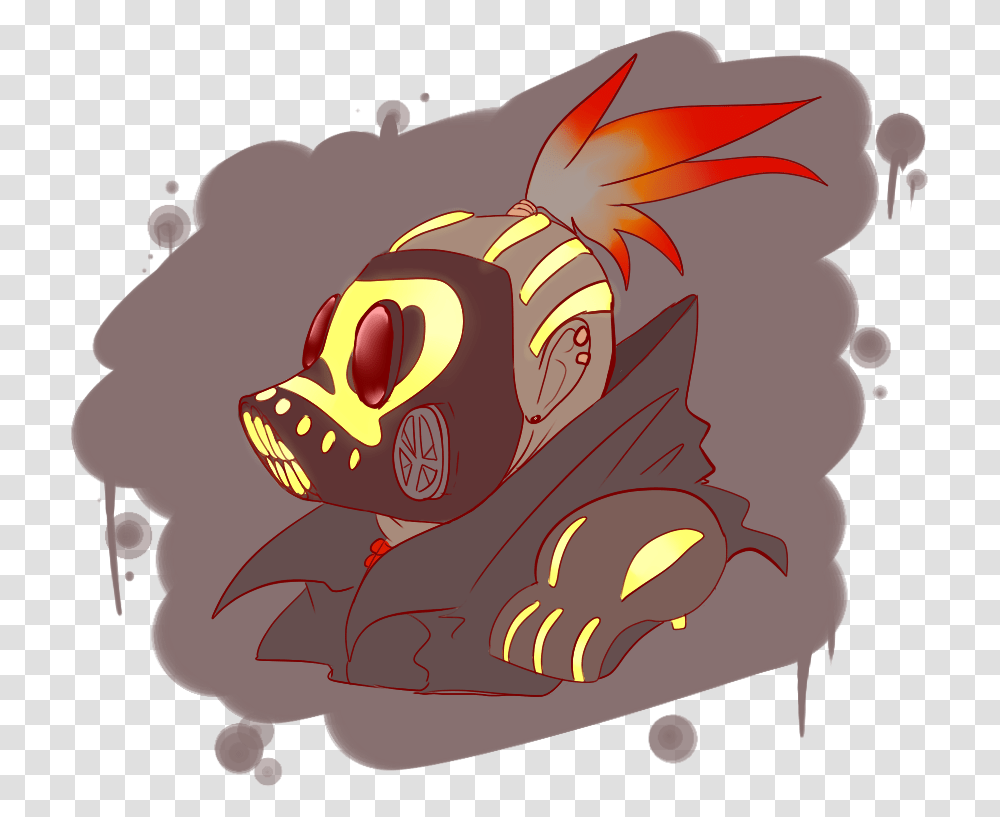 I Drew A Los Muertos Roadhog As A Commission I'm Not Illustration, Angry Birds, Animal, Fire Transparent Png