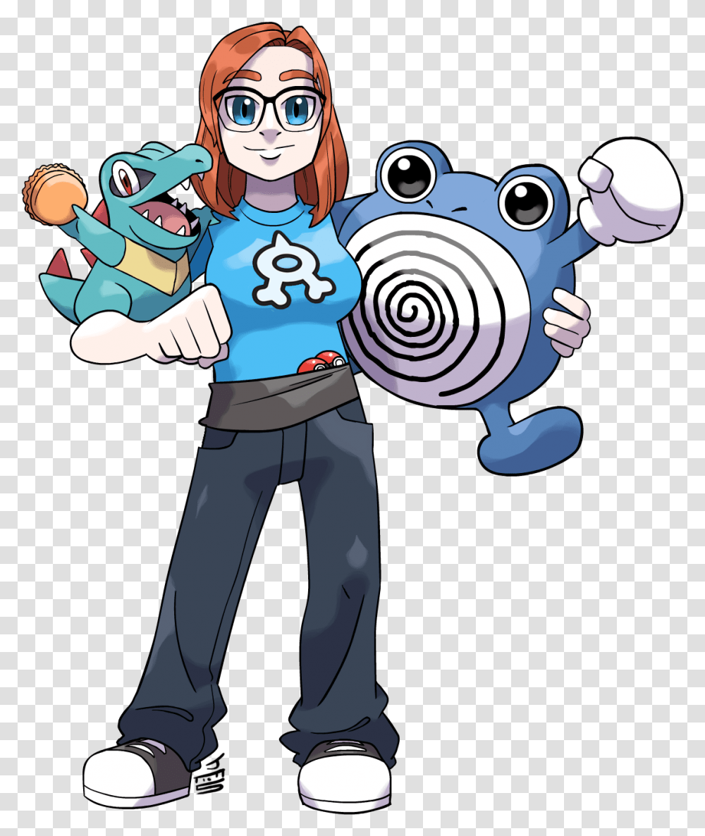 I Drew A Pokemon Trainer W Totodile And Polywhirl Totodile And Trainer, Person, Sunglasses, People, Photography Transparent Png