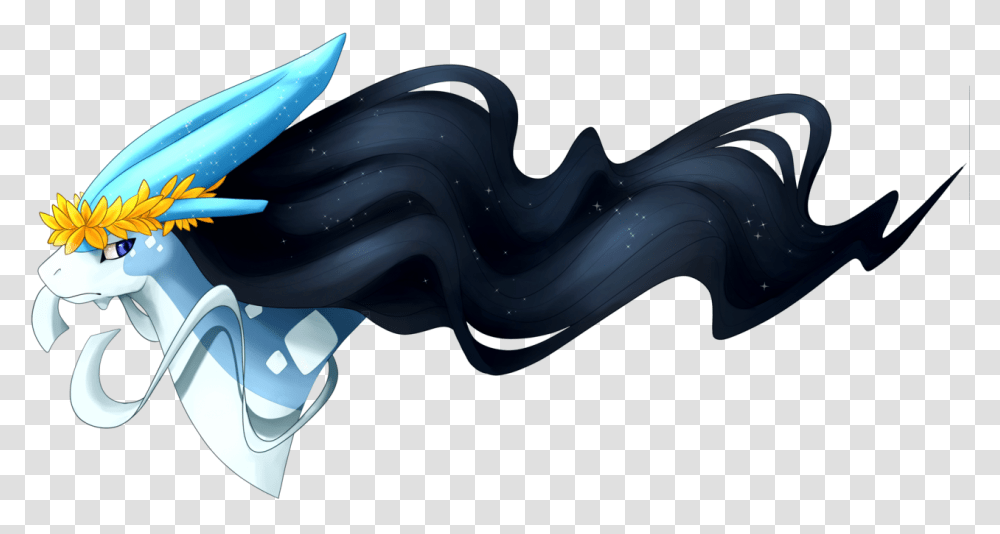 I Drew A Shiny Colosseum Suicune With The Hgss Leaf Illustration, Animal, Dragon, Reptile Transparent Png