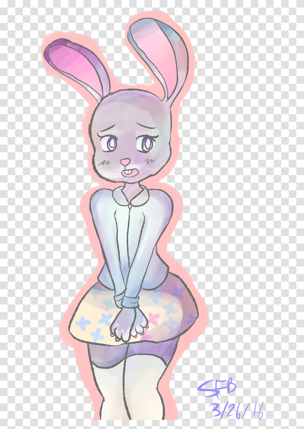 I Drew The Bunny Waifuspeedpaint Cartoon, Machine, Gearshift, Ankle, Person Transparent Png