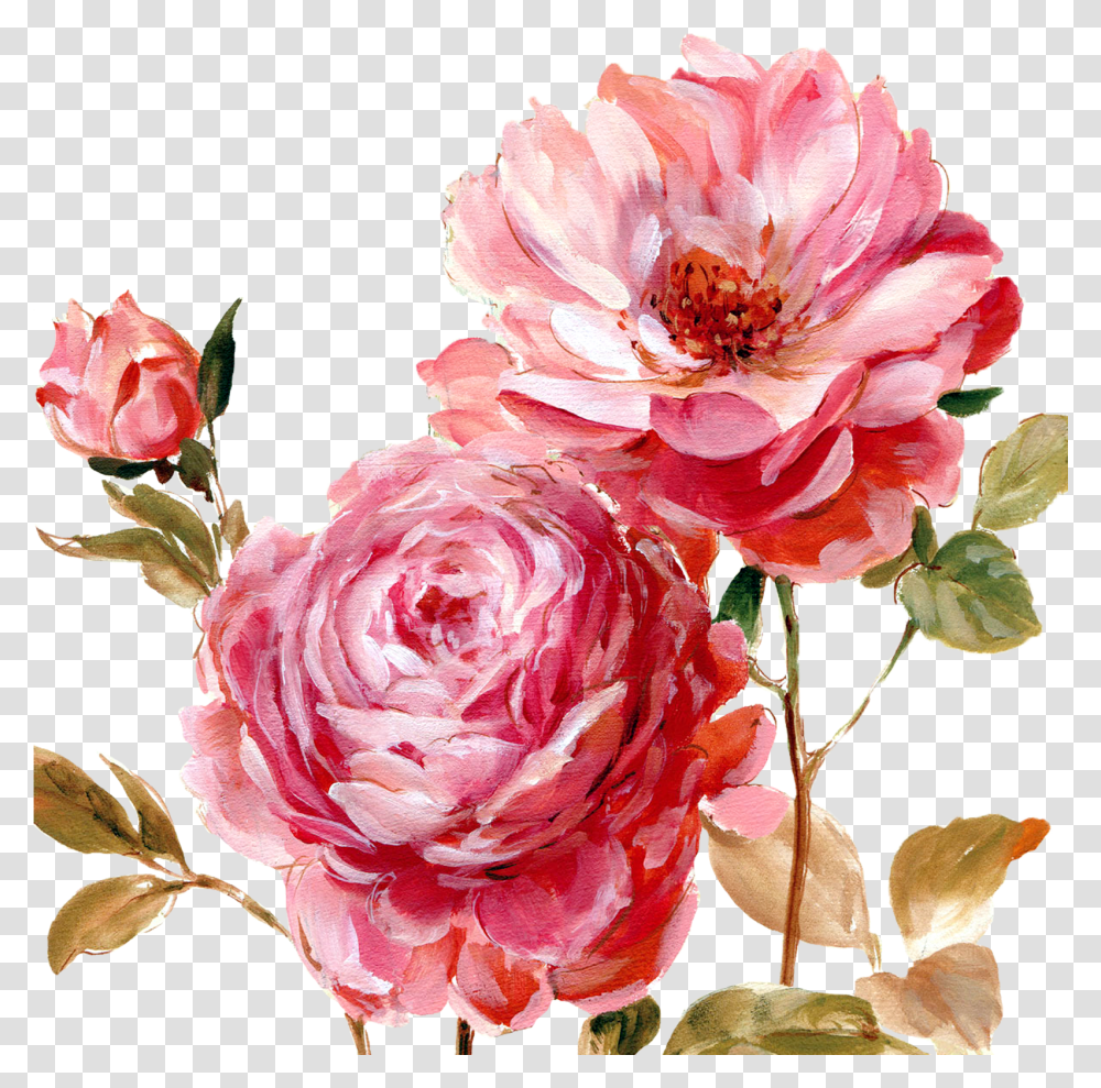 I Ekler Painted Flowers, Rose, Plant, Blossom, Petal Transparent Png