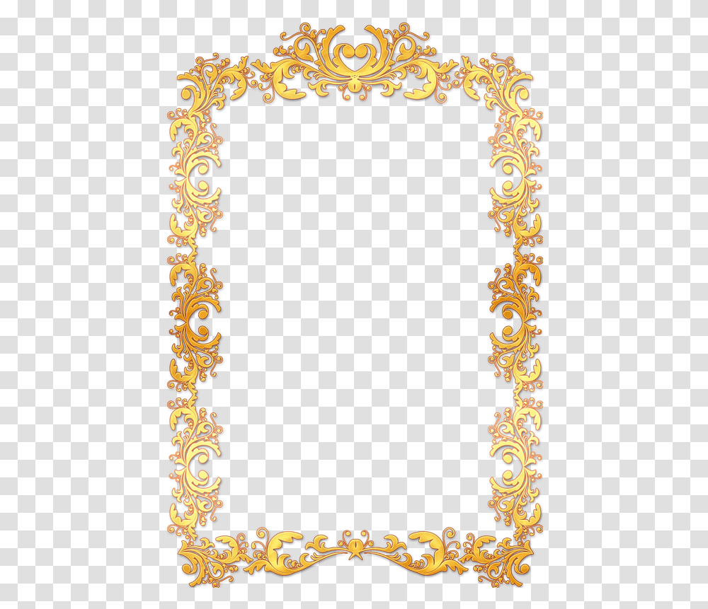 I Gold Vintage Frame Border Clipart Full Size Border Design Portrait Hd, Floral Design, Pattern, Graphics, Text Transparent Png