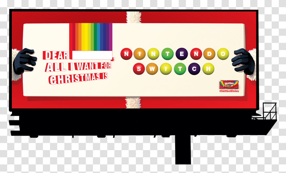 I Got You Skittles Skittles Christmas Campaign Aus On Skittle Ads On Billboard, Room, Indoors, Furniture, Table Transparent Png