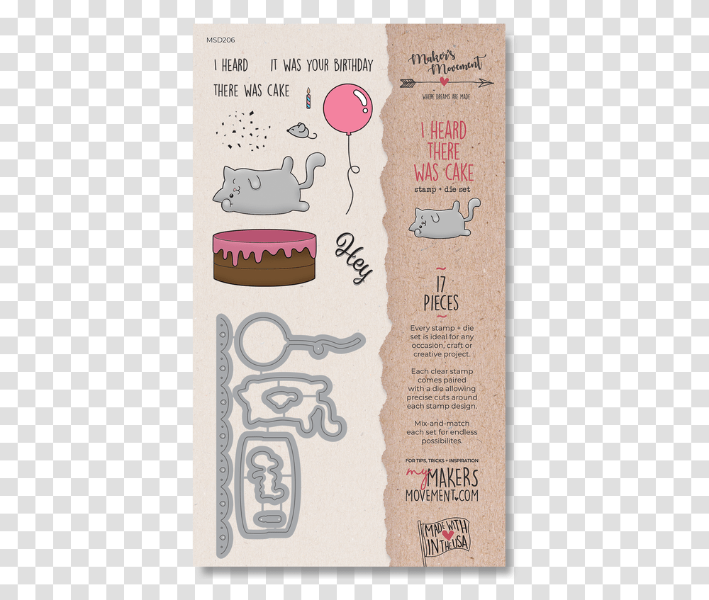 I Heard There Was Cake Stamp Amp Die Set Packaging Illustration, Advertisement, Poster, Flyer, Paper Transparent Png