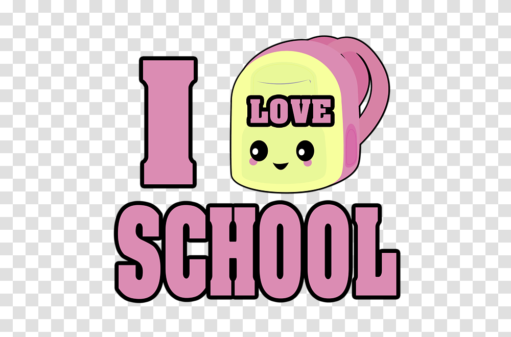 I Heart Love School Cute Kawaii Backpack Shower Curtain For Sale, Label, Poster, Advertisement Transparent Png