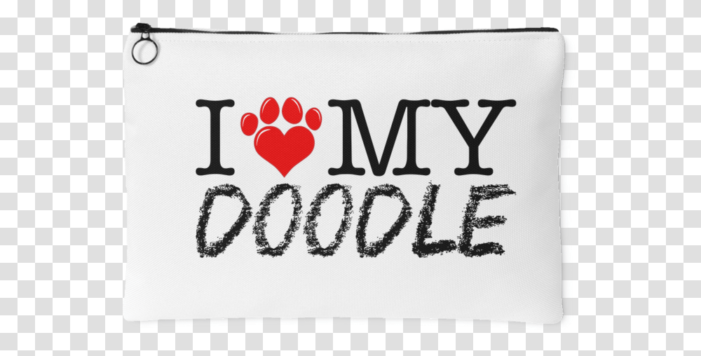 I Heart My Doodle Small Accessory Pouch Love, Text, Label, Vehicle, Transportation Transparent Png