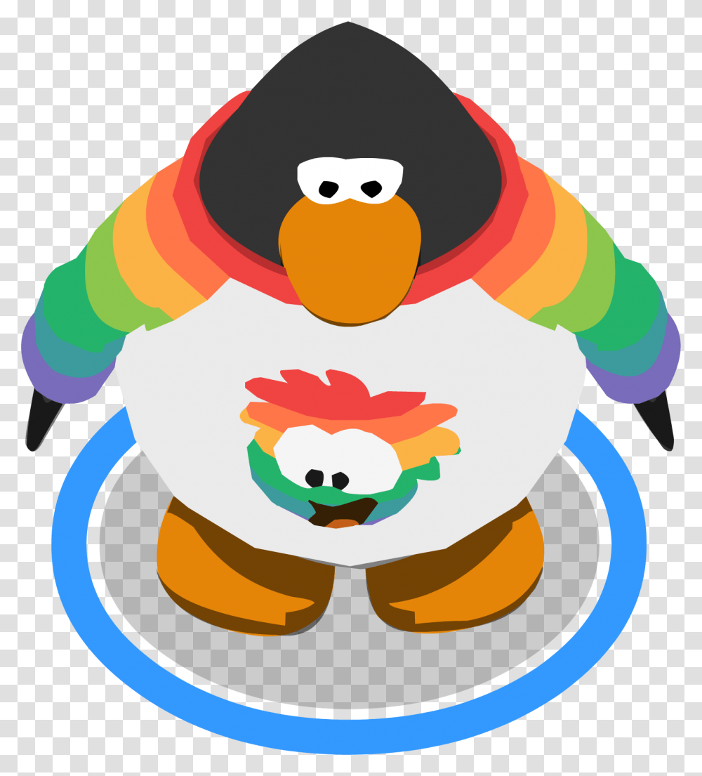 I Heart My Rainbow Puffle T Shirt Ingame Club Penguin Character In Game, Outdoors, Nature, Bird, Animal Transparent Png