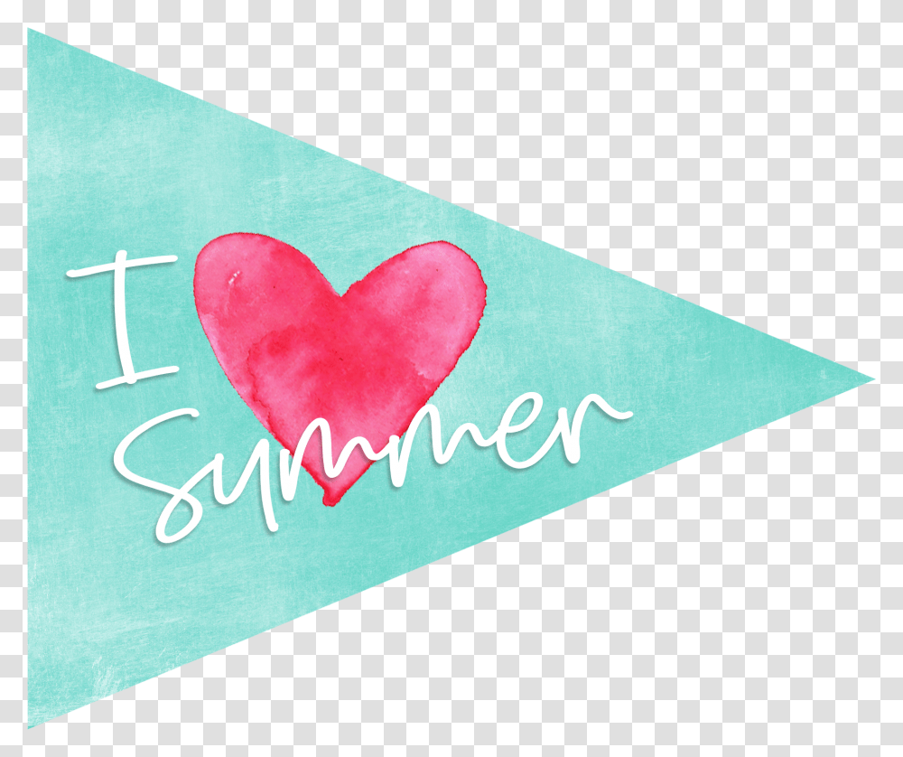 I Heart Summer Party Flags Heart Transparent Png
