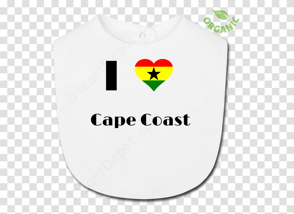 I Love Cape Coast Ghana Flag Organic Baby Bib T Shirt, T-Shirt, Clothing, Apparel, Plectrum Transparent Png