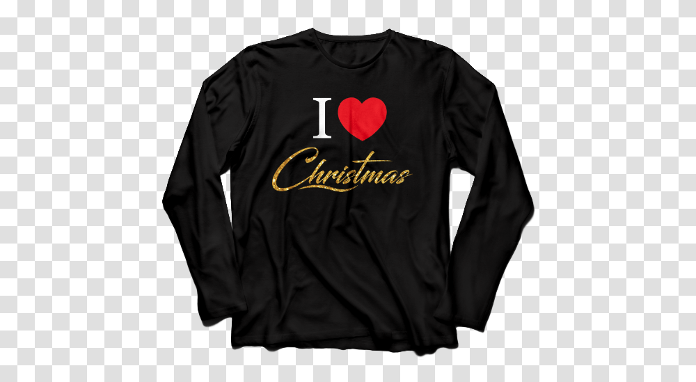 I Love Christmas Tee Black Red Gold - The Bretts Show, Long Sleeve, Clothing, Apparel, Coat Transparent Png