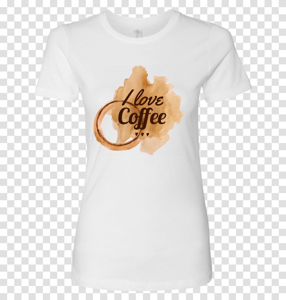 I Love Coffee Stain Ladies Extra Long Fitted Active Shirt, Apparel, T-Shirt Transparent Png