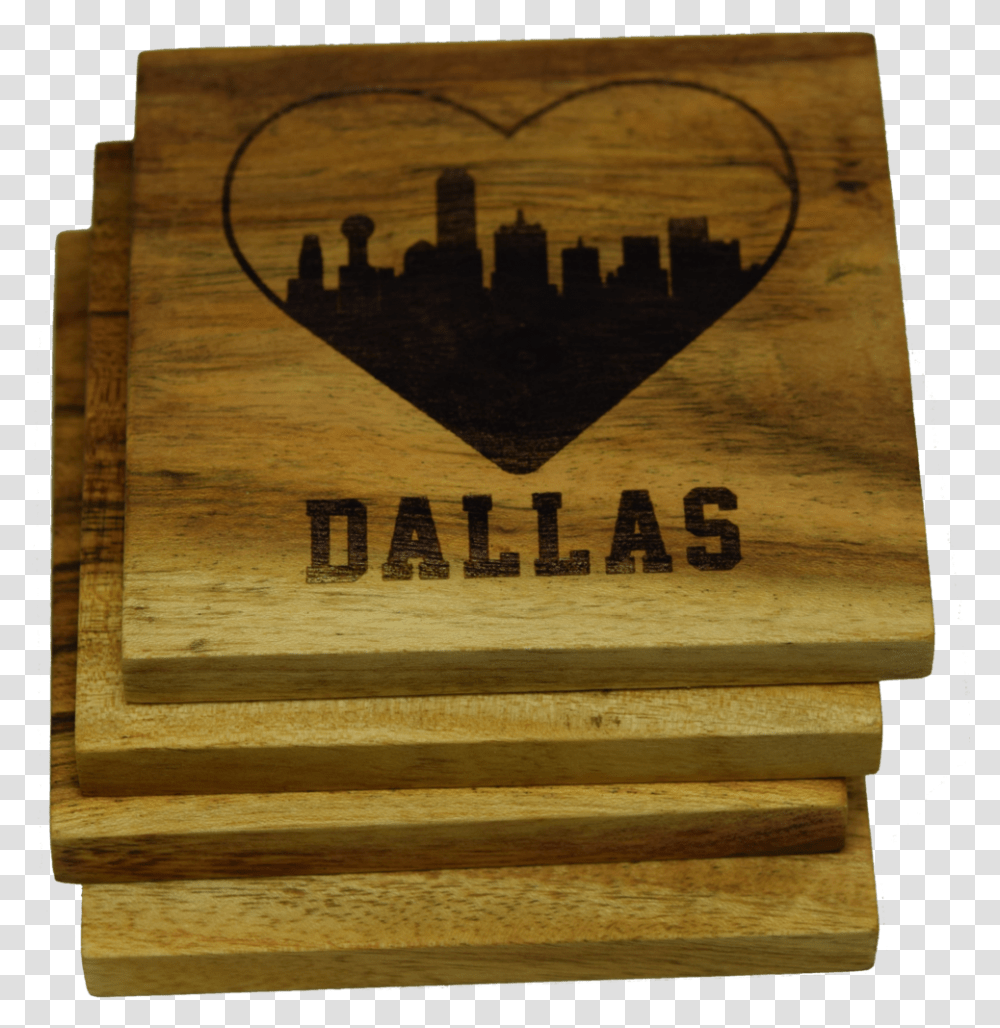 I Love Dallas Texas Skyline Coaster Plywood, Box, Crate Transparent Png