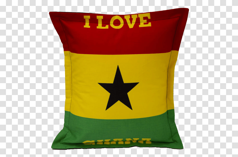 I Love Ghana Flag Cushion 1836 Steakhouse, Pillow, Symbol, Star Symbol, Clothing Transparent Png