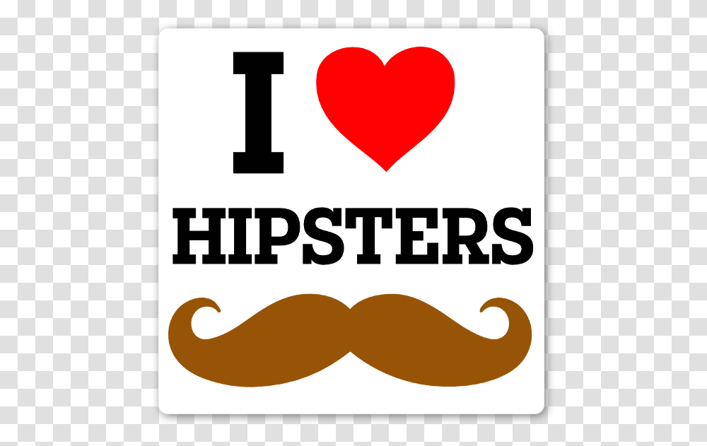 I Love Hipsters Mustache Zdfinfo, Label, Sticker, Heart Transparent Png