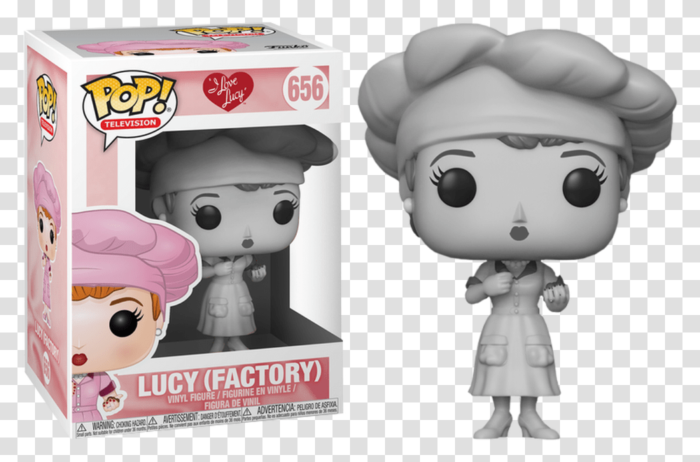 I Love Lucy Love Lucy Black And White Funko, Figurine, Advertisement, Toy, Person Transparent Png