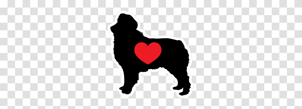 I Love My Australian Shepherd Silhouette With Heart Sticker, Dog, Pet, Canine Transparent Png