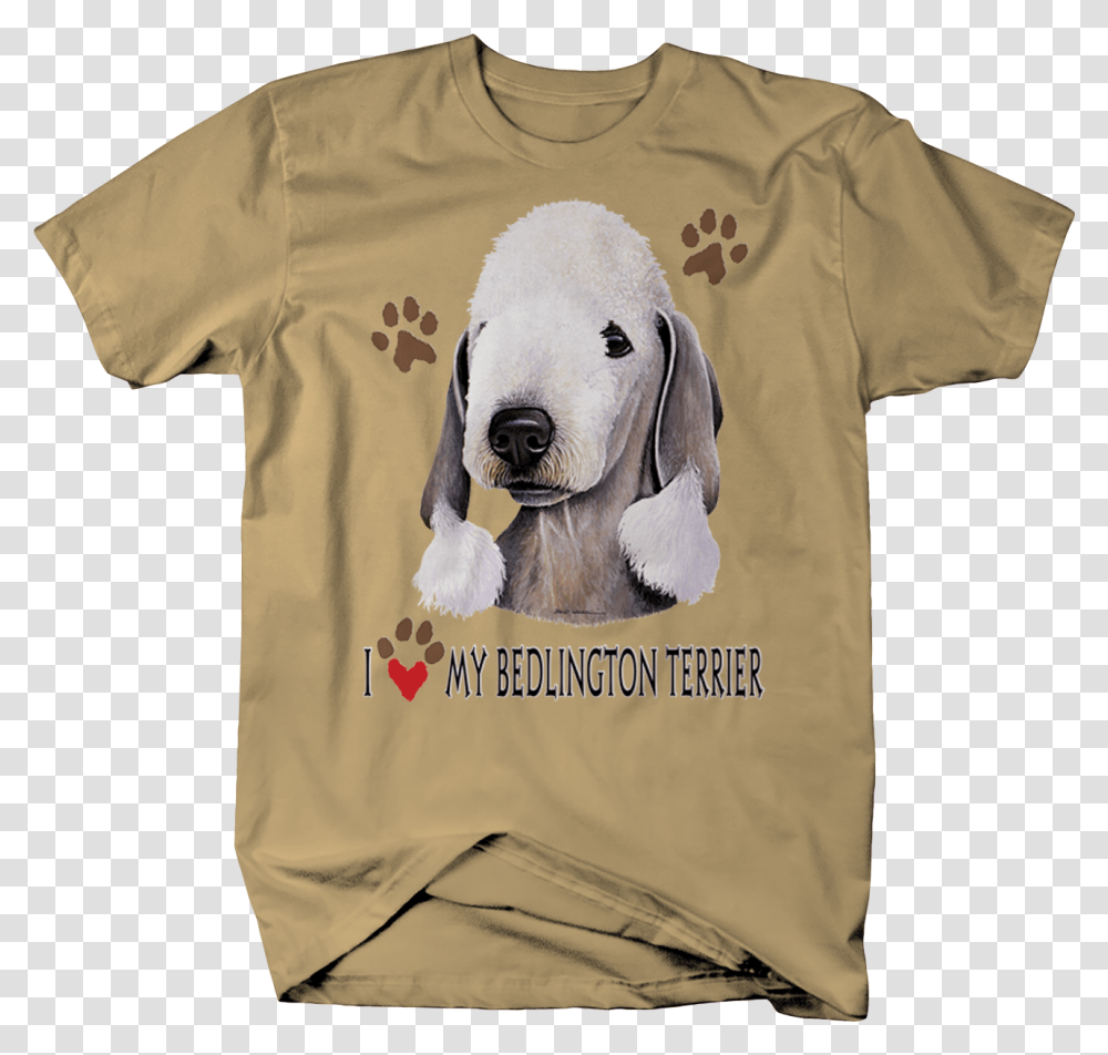 I Love My Bedlington Terrier Dog With Paw Prints Custom T Shirt, Apparel, T-Shirt, Pet Transparent Png