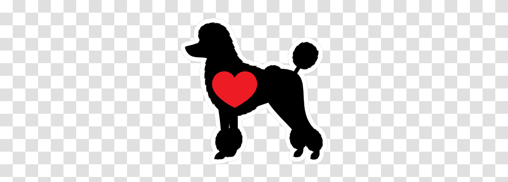 I Love My Poodle Silhouette With Heart Sticker, Stencil, Animal, Pet, Mammal Transparent Png